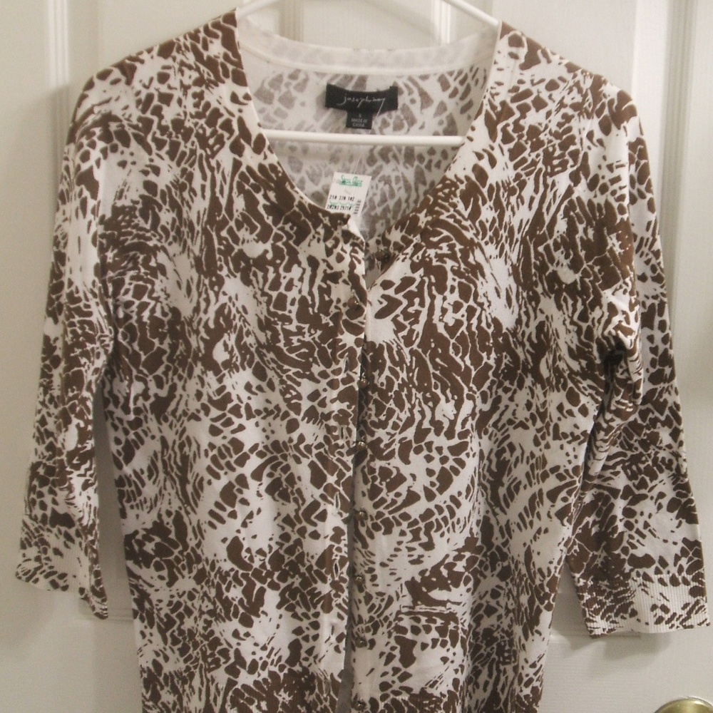 JOSEPHINE ANIMAL PRINT CARDIGAN SZ S NWT